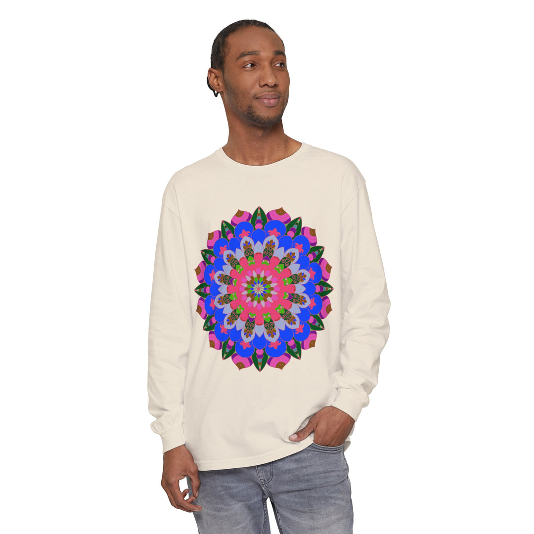 Colorful mandala long sleeve t-shirt for a bold and stylish statement