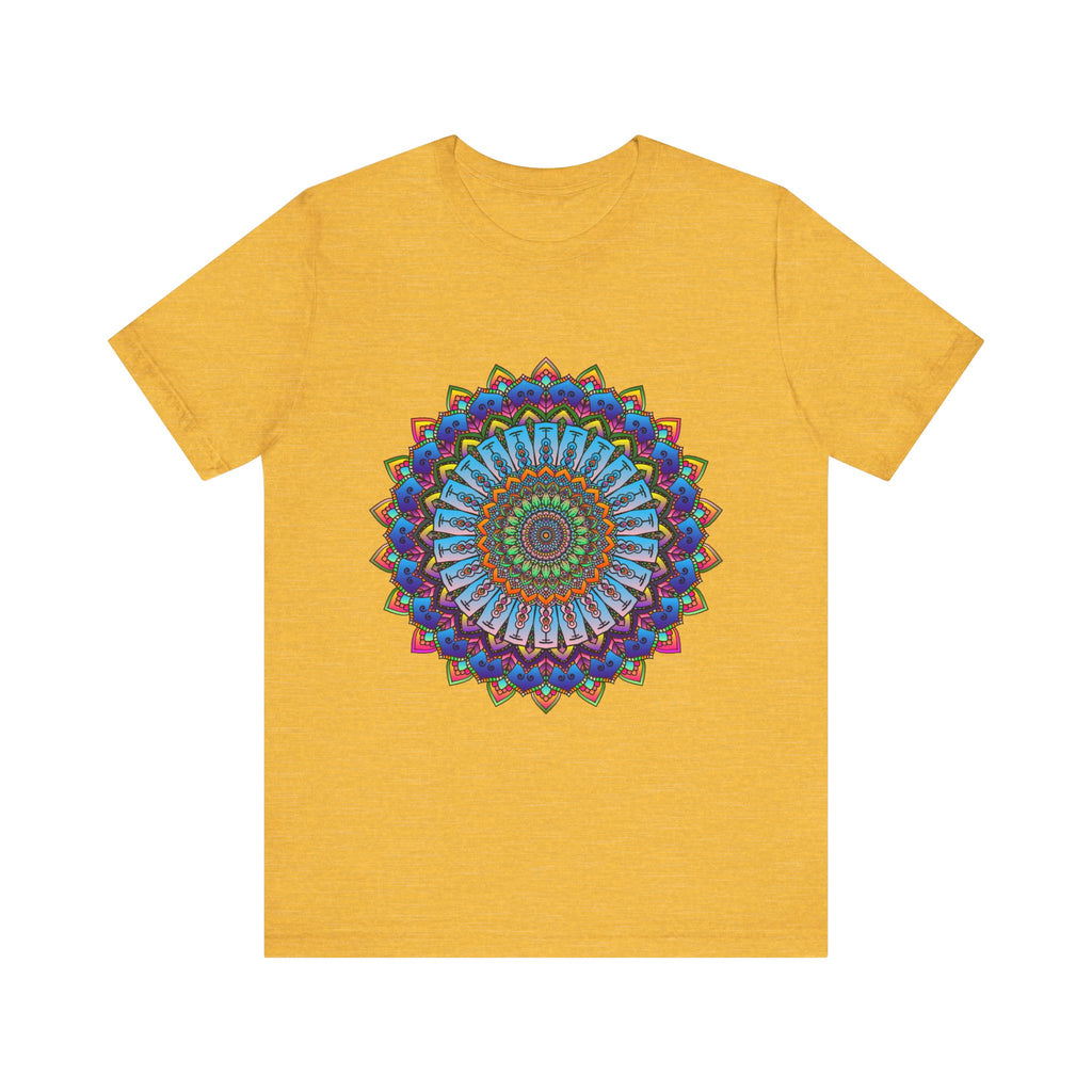 Vibrant Mandala Tee featuring a colorful and intricate design with bold, eye-catching patterns and vibrant hues, perfect for adding a pop of color to any outfit