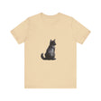 Black Cat Mystery - T-Shirt: A black t-shirt with a mysterious cat silhouette design