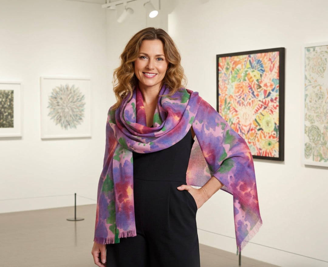 Light Watercolor Scarf – Soft Fashion Accessory for All Seasons
