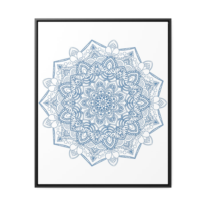 Beautiful steel blue Mandala Design Wall Art on gallery canvas wraps