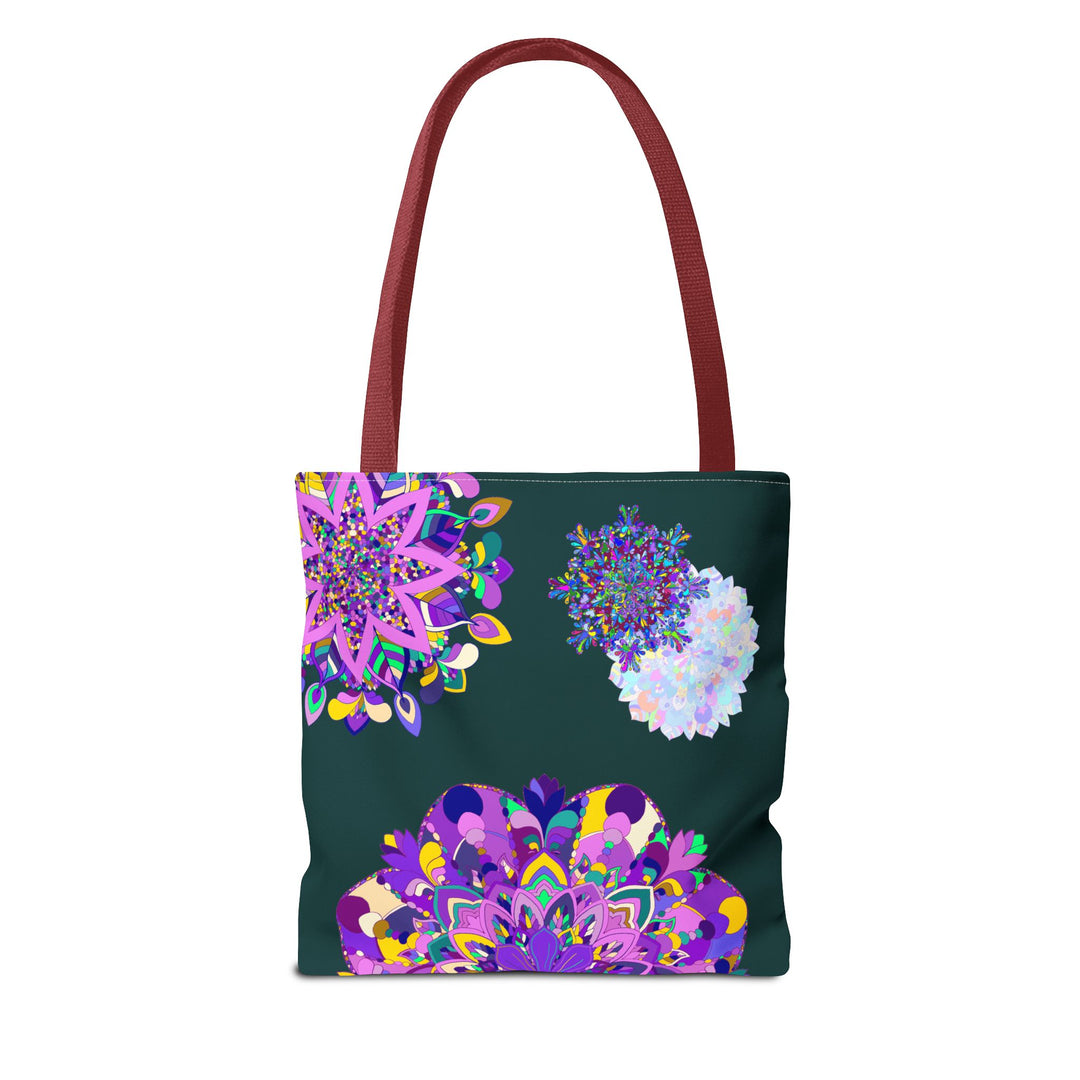 Colorful mandala patterned tote bag perfect for carrying books and essentials