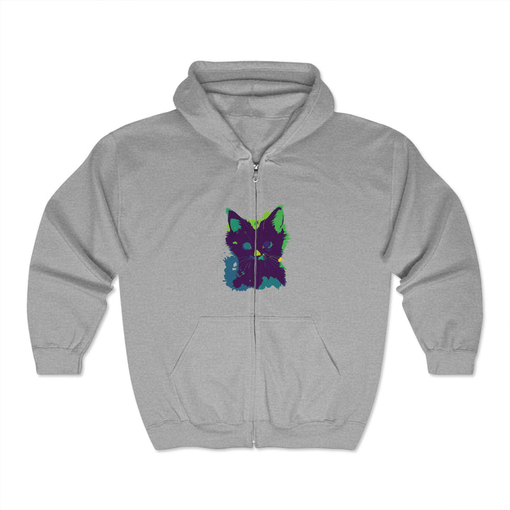 Beautiful watercolor hoodie featuring a mystical black cat design on the front