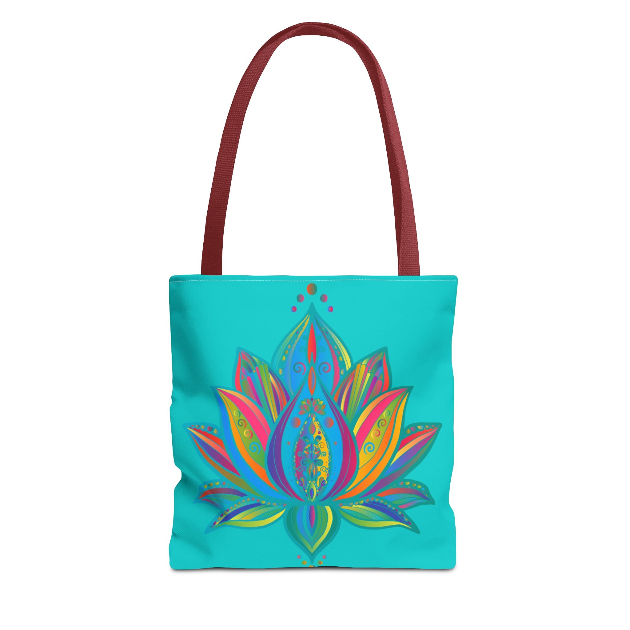 Stunning azure Mandala Lotus Tote Bag, perfect for carrying all your essentials