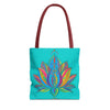 Stunning azure Mandala Lotus Tote Bag, perfect for carrying all your essentials