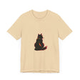 Black Cat Mystery T-Shirt featuring a shadowy feline design for an elegant and stylish look