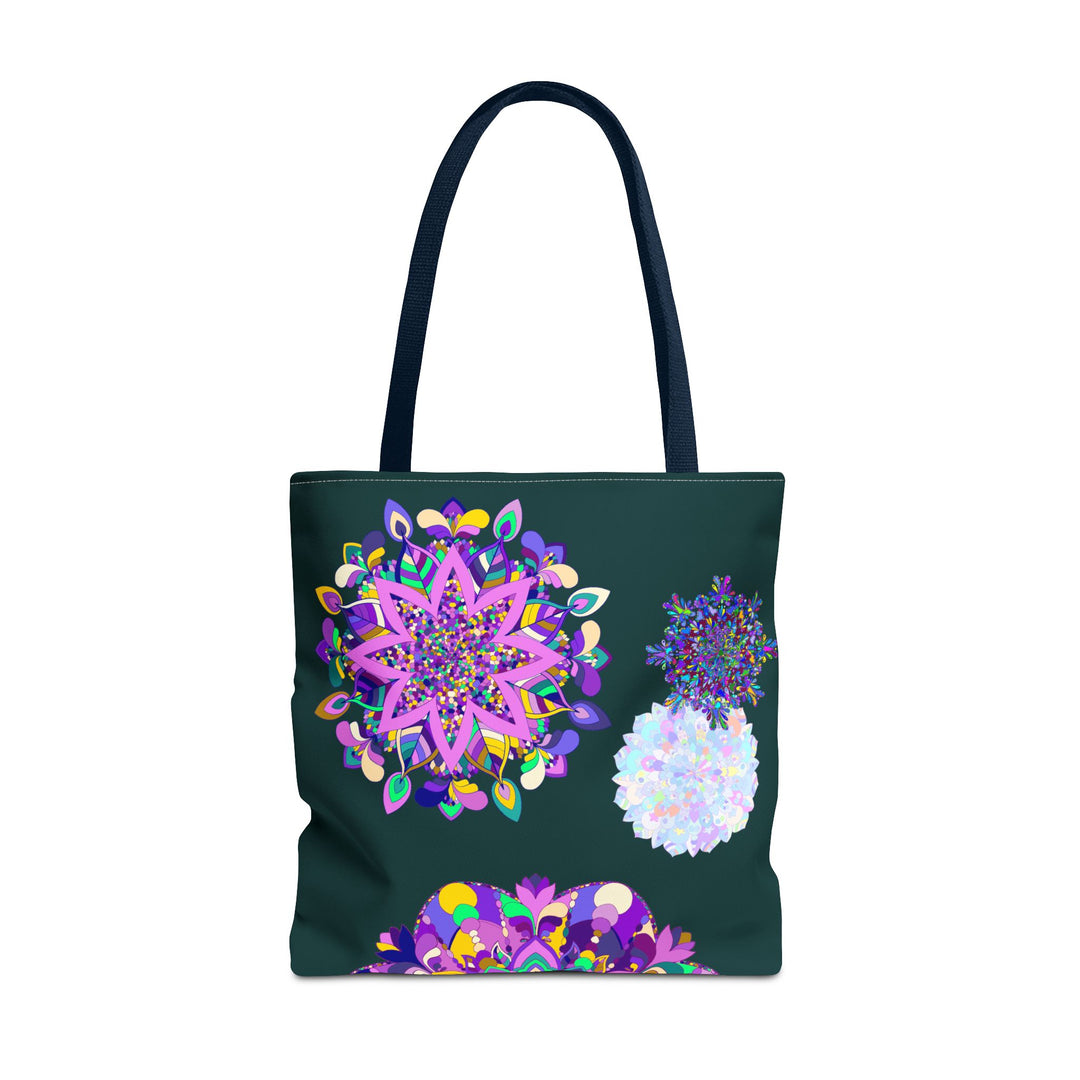 Colorful mandala pattern tote bag with sturdy straps and spacious interior