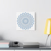 Handmade steel blue mandala design wall art on matte canvas