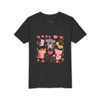 Entzückendes Animal Love Jugend T-Shirt, Süßes Kindershirt, Tier Grafik T-Shirt, Kindergeschenk, Geburtstags- oder Urlaubsoutfit 