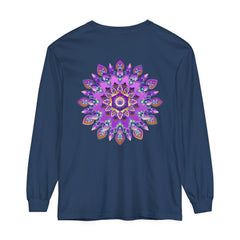 Beautiful purple and gold mandala design long sleeve t-shirt for women
