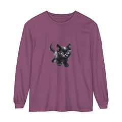 Adorable watercolor illustration of a playful kitten on a t-shirt