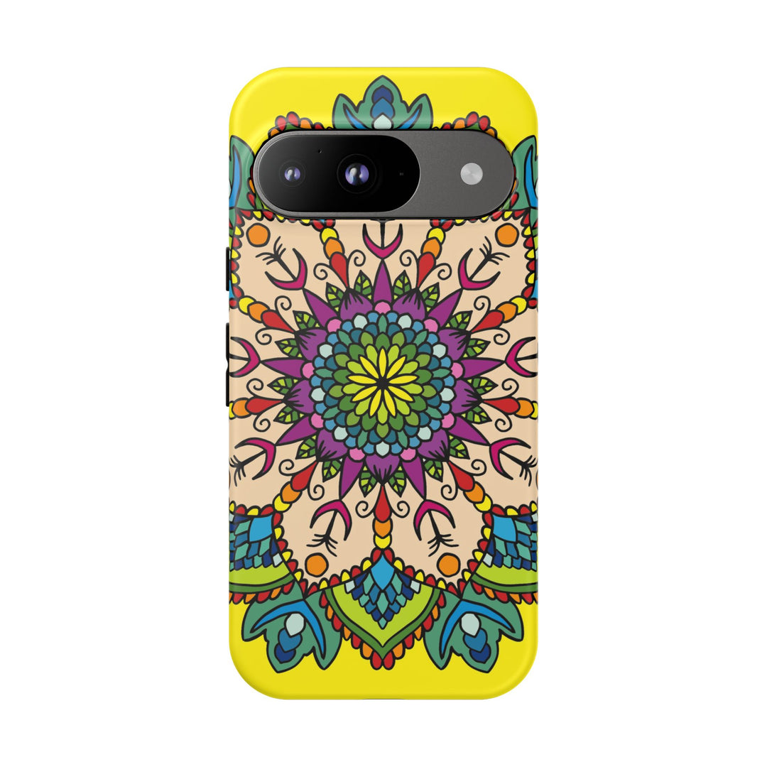 Intricate Floral Yellow Phone Case for Bold Protection and Style