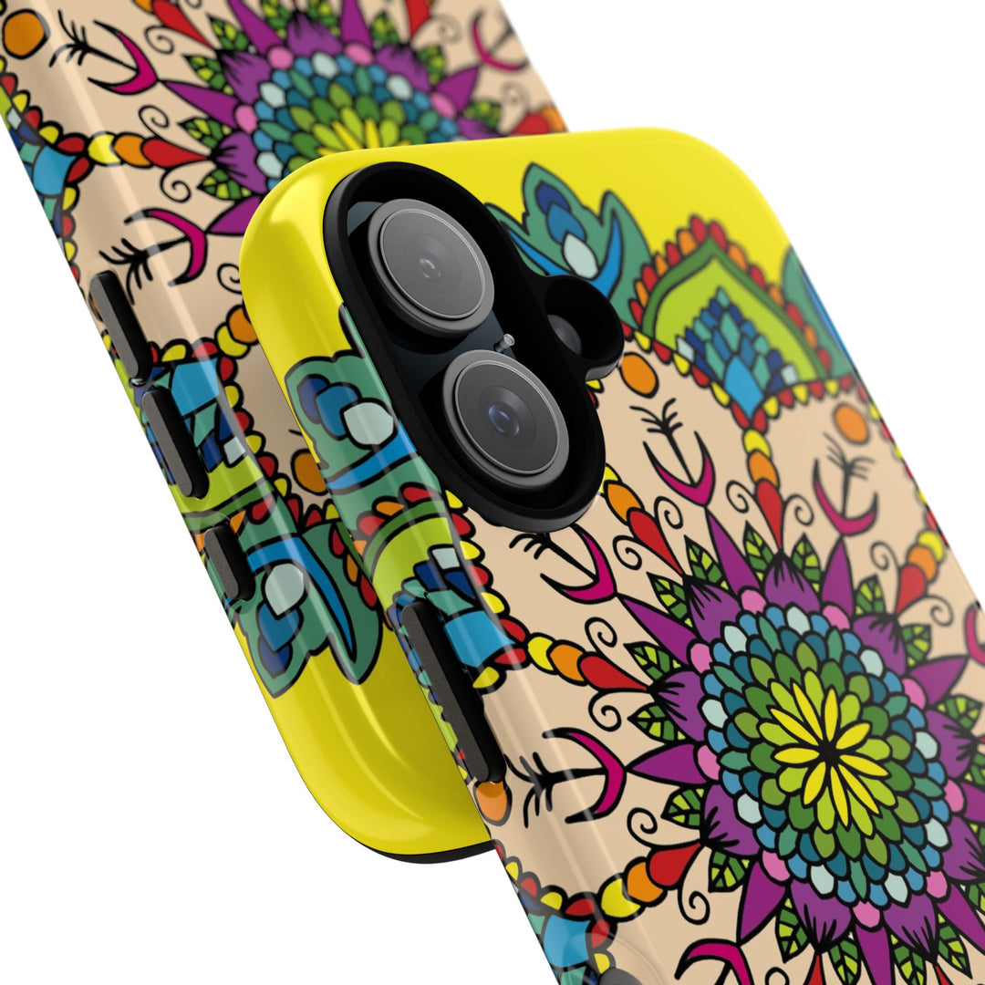 Intricate Floral Yellow Phone Case for Bold Protection and Style