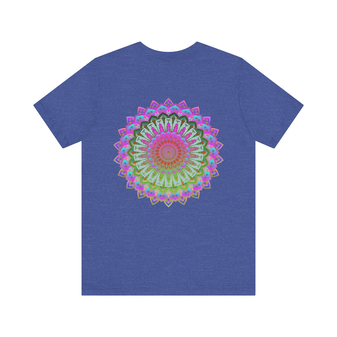 Vibrant Mandala Tee featuring a colorful and intricate design representing spiritual peace and harmony, perfect for those seeking a sense of tranquility and balance in their lives