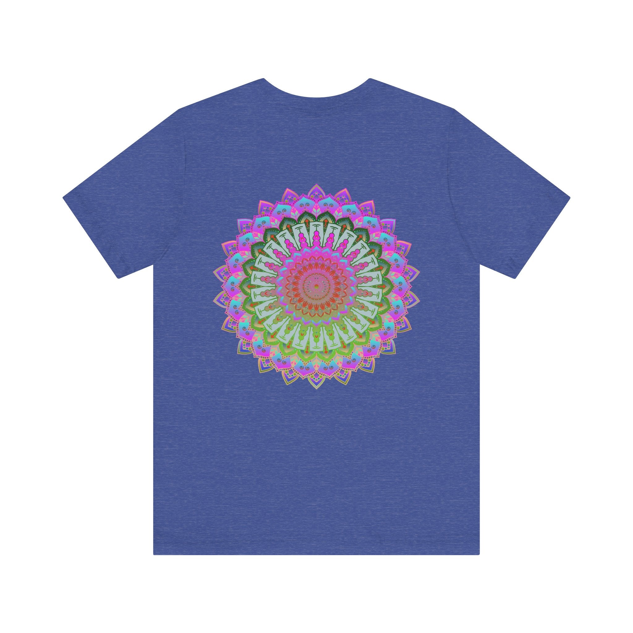 Vibrant Mandala Tee featuring a colorful and intricate design representing spiritual peace and harmony, perfect for those seeking a sense of tranquility and balance in their lives