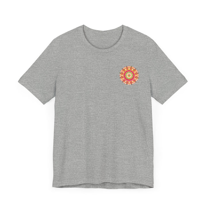 Beautiful vibrant mandala tee promoting spiritual peace and harmony through intricate design and soothing colors