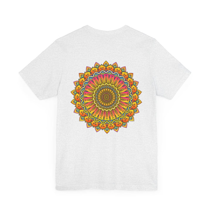 A beautiful and colorful mandala design tee promoting spiritual peace and harmony