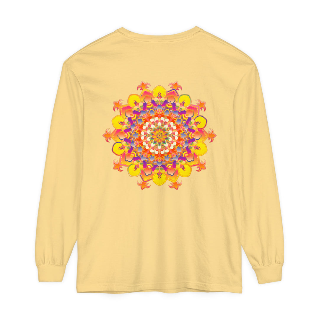 Colorful and intricate mandala design long sleeve t-shirt for men and women