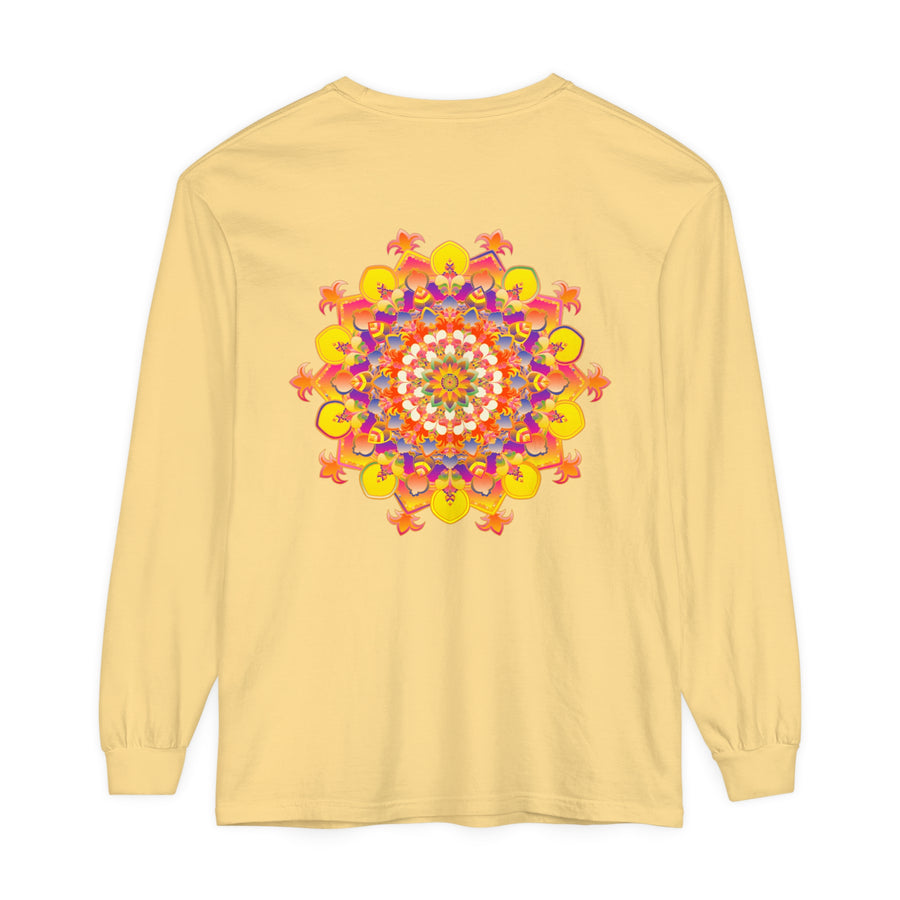 Colorful and intricate mandala design long sleeve t-shirt for men and women