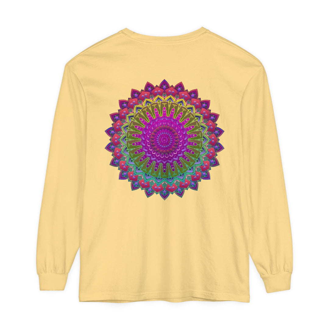 Vibrant Mandala Unisex Long Sleeve T-Shirt for Cultural and Spiritual Expression