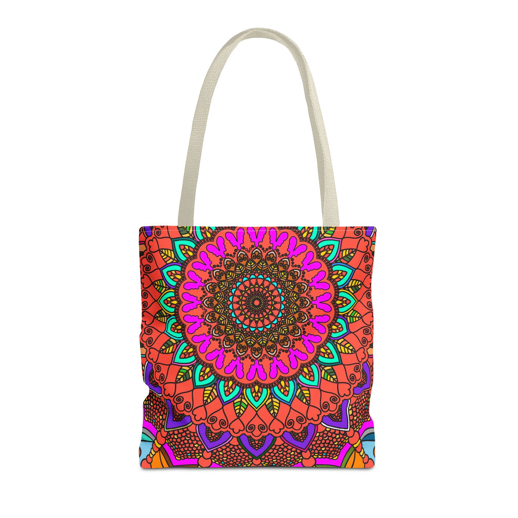 Colorful Mandala Tote Bag – Boho Psychedelic All-Over Print