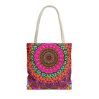 Colorful Mandala Tote Bag – Boho Psychedelic All-Over Print