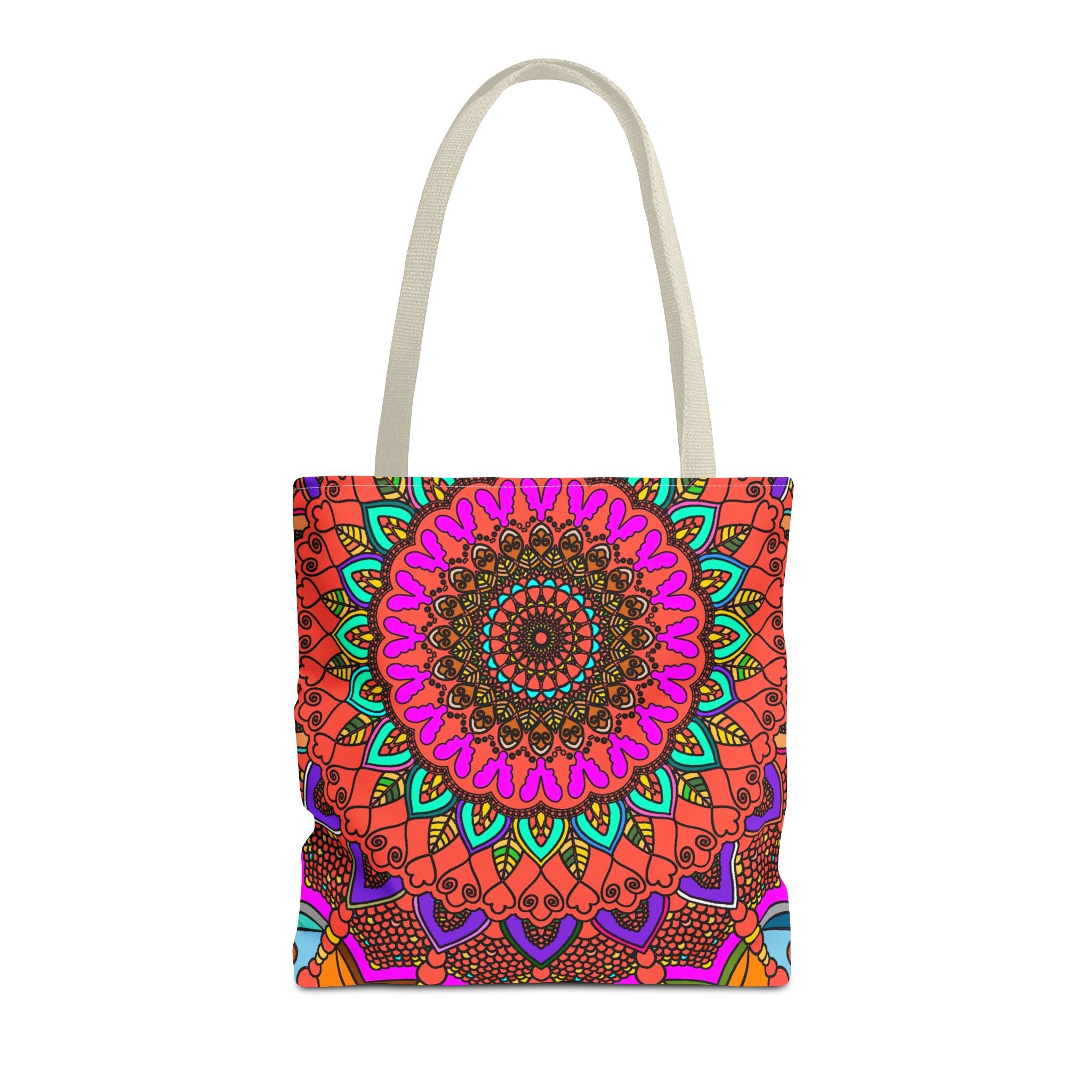 Borsa tote con mandala colorati – Stampa all-over in stile boho psichedelico