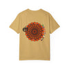 Handmade Pumpkin Mandala T-shirt featuring a unique design perfect for men and women