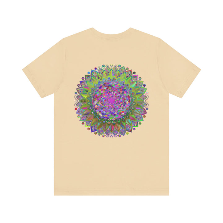 Colorful Mandala Tee with intricate spiritual design promoting peace and harmony