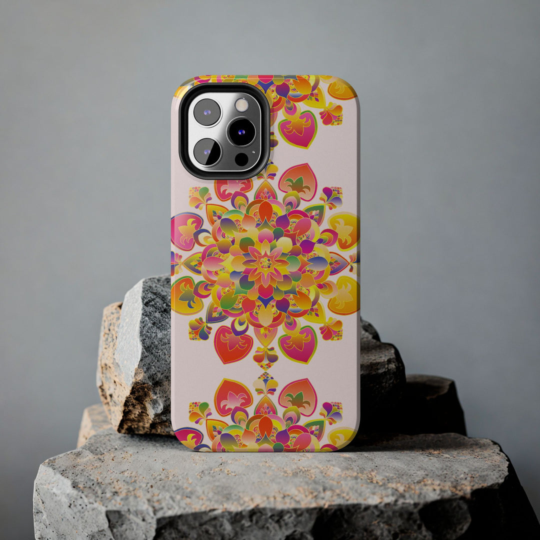 Unique hand drawn mandala art design phone case for stylish protection