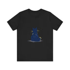 Black Cat Mystery T-Shirt - Simple & Cool - A stylish black t-shirt featuring a mysterious black cat design, perfect for casual wear
