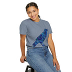 Maglietta con stampa corvo mandala blu — Maglietta grafica con corvo Inner Protection