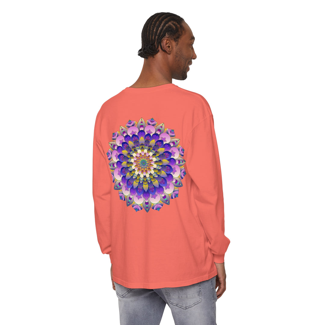 Colorful Mandala Long Sleeve T-Shirt - Psychedelic Art image 62