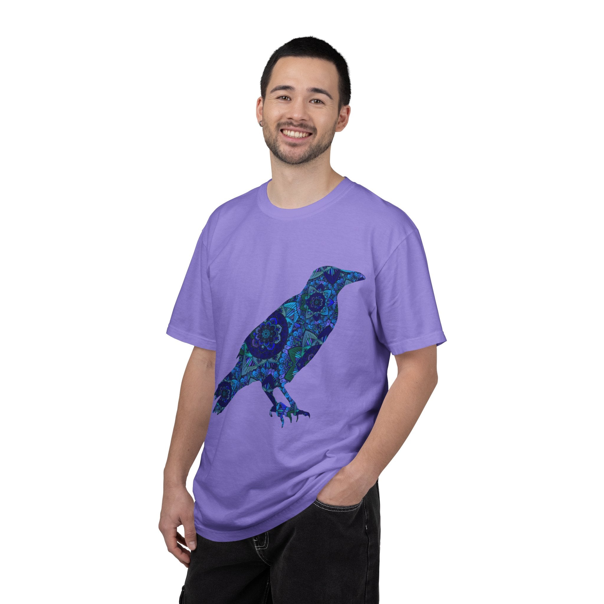Blue Mandala Raven T‑Shirt — Inner Protection Crow Graphic Tee