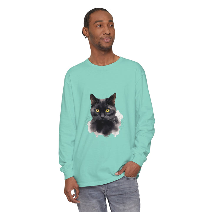  Black Cat Portrait Graphic Tee for Cat Enthusiasts 