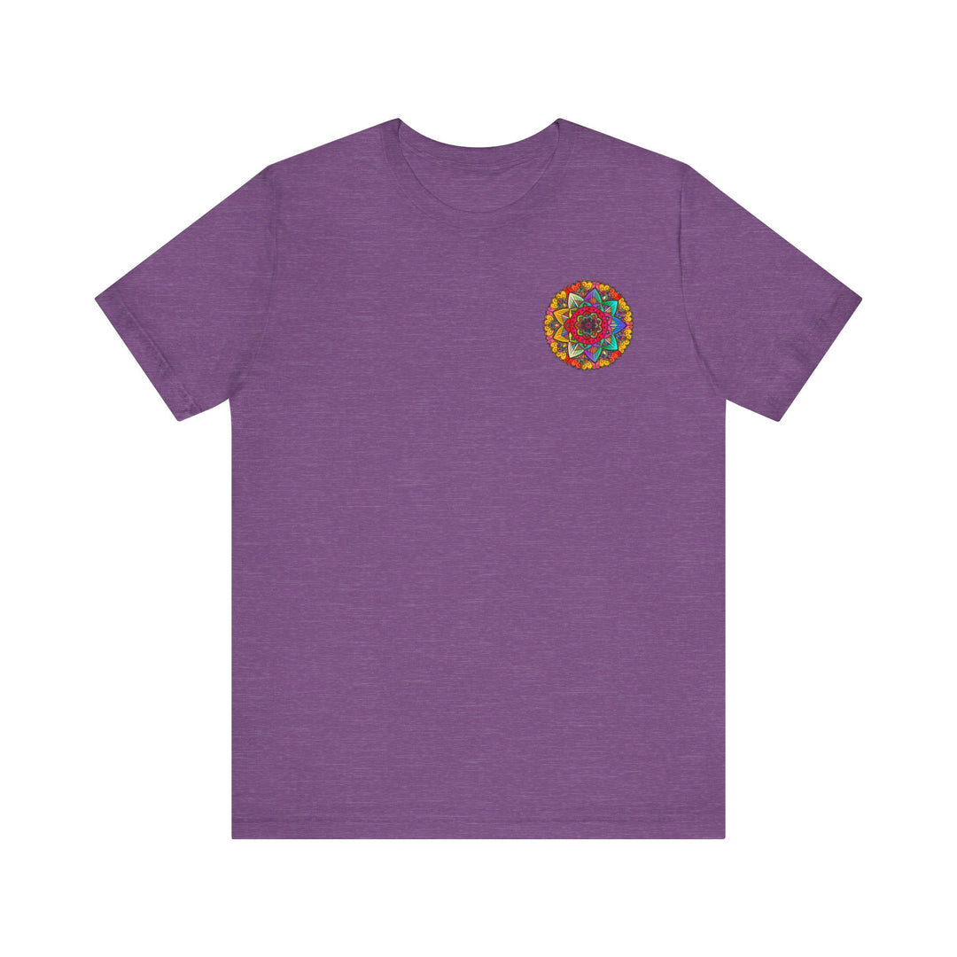 Front view of Mandala Peace & Harmony T-Shirt with vibrant spiritual mandala print