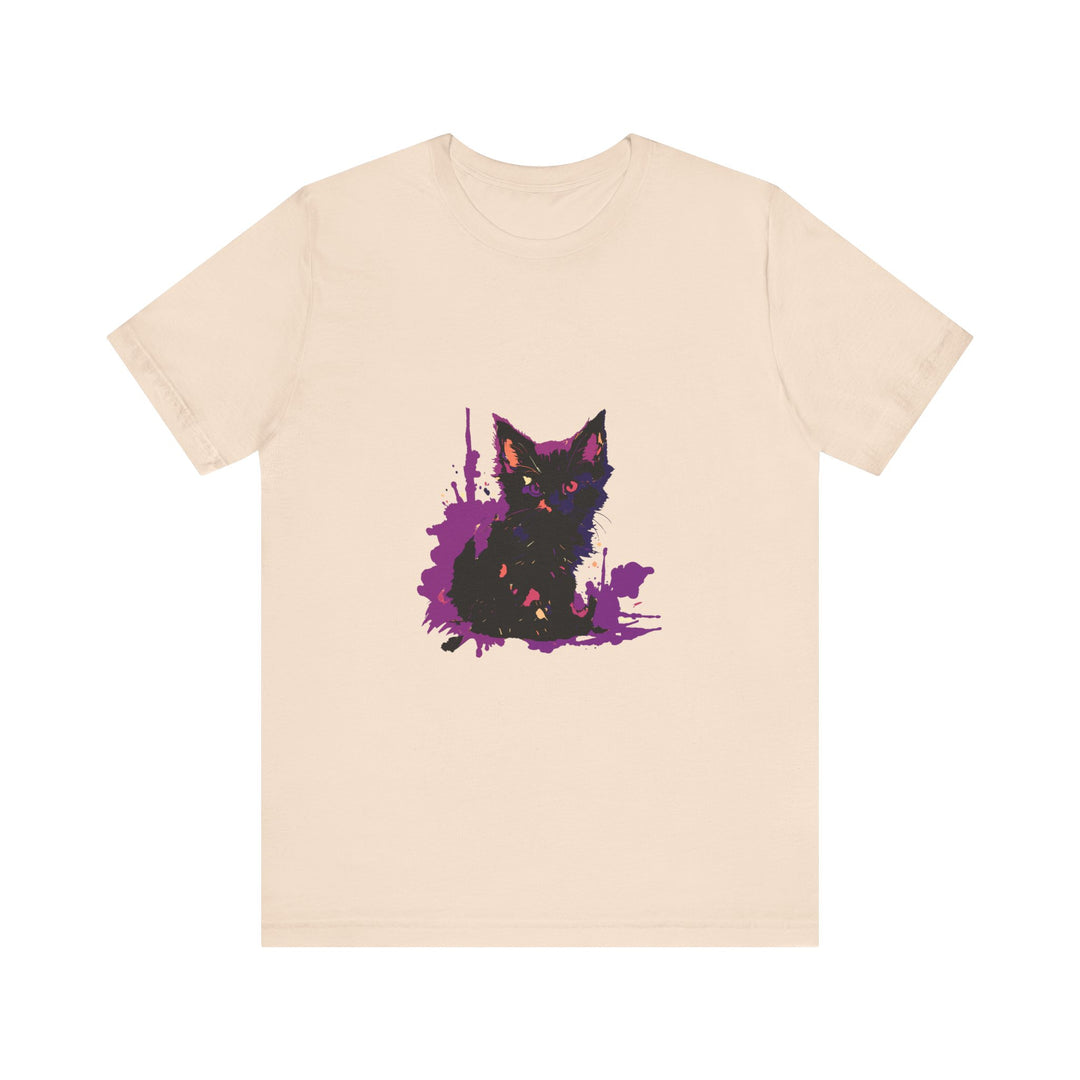 Black Cat Mystery - Purple Paint Splatter T-Shirt