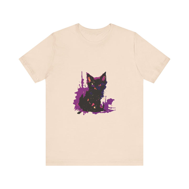 Black Cat Mystery - Purple Paint Splatter T-Shirt