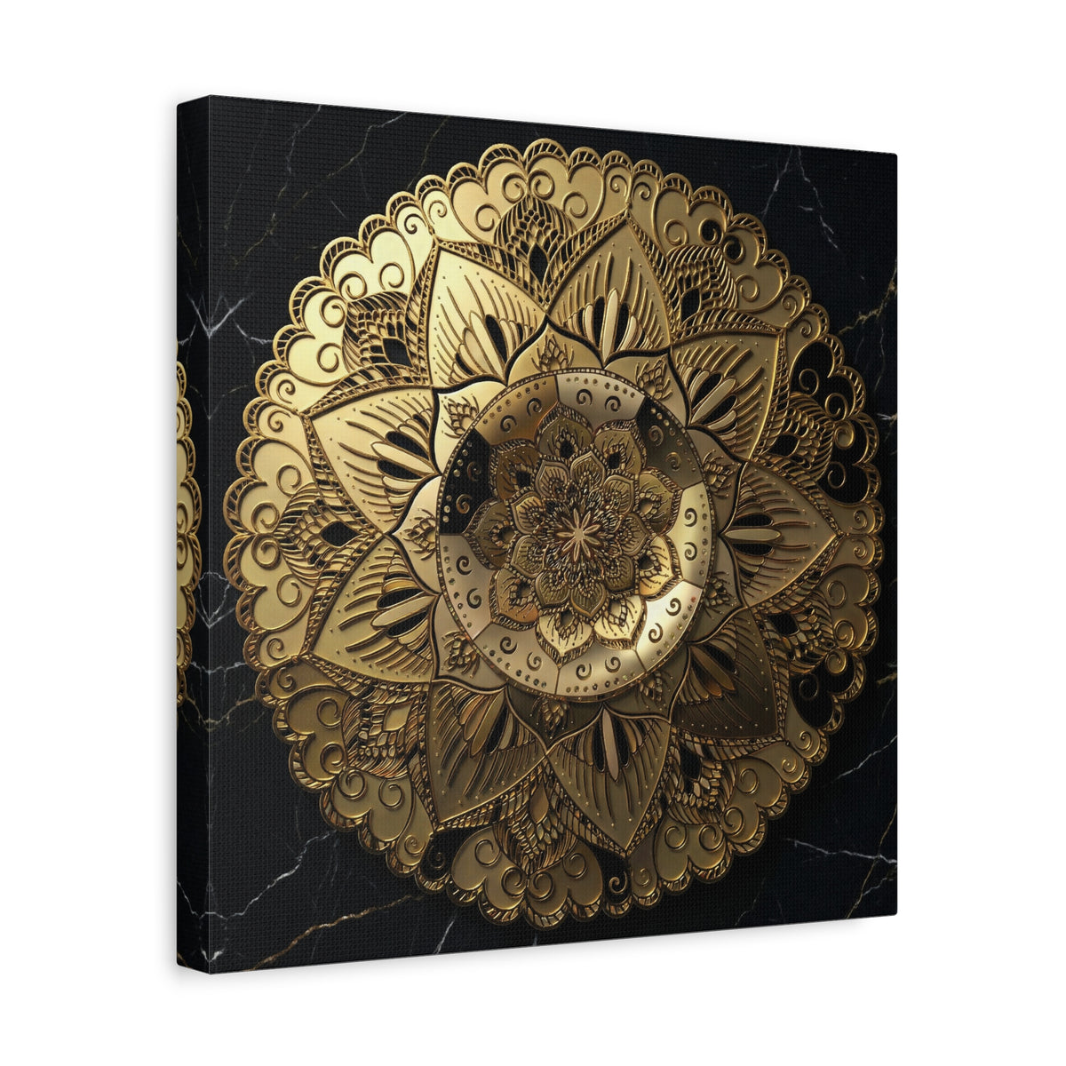 Golden Echo in the Void – Matte Stretched Canvas