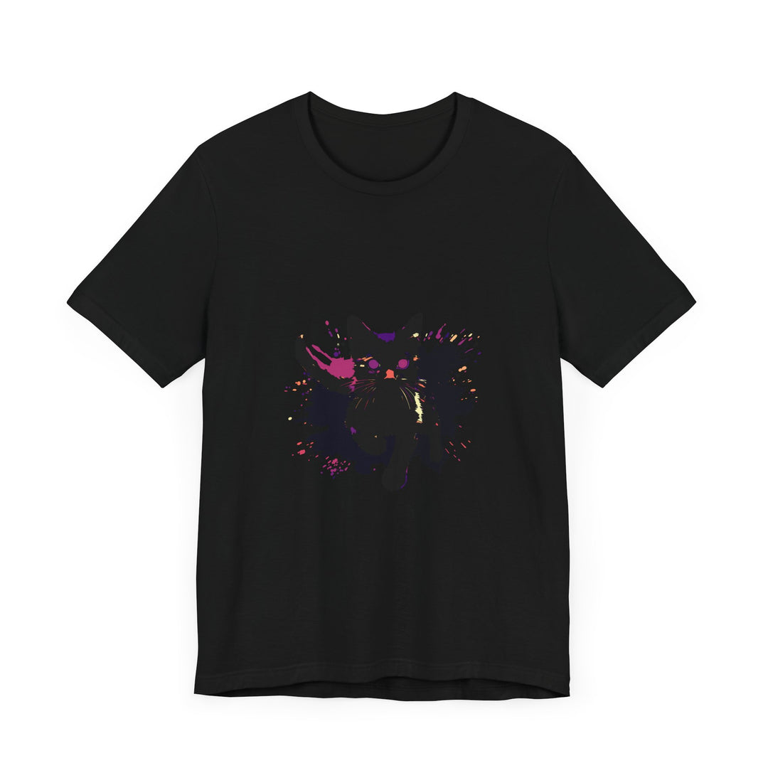 Black Cat Mystery T-Shirt - Bold & Colorful with Intricate Design and Vibrant Colors, Perfect for Cat Lovers and Mystery Enthusiasts