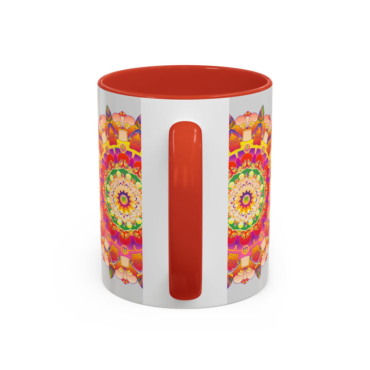 Serene and colorful mandala art on ceramic mug