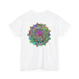 Cotton tshirt featuring a colorful and intricate mandala pattern