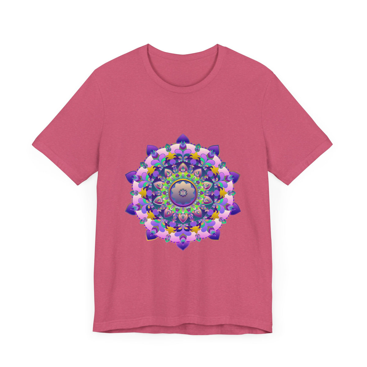 Vibrant Mandala Tee featuring intricate and colorful design, perfect for adding a pop of color to your wardrobe