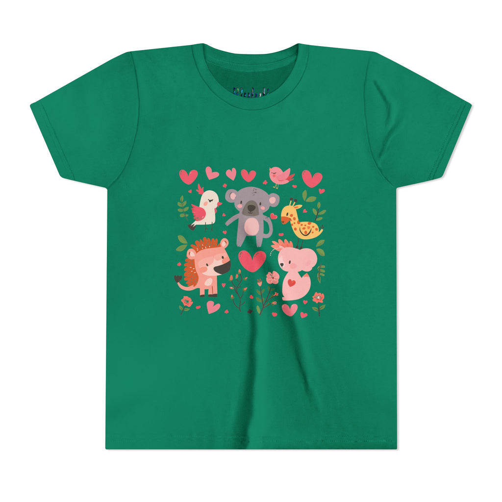 Entzückendes Animal Love Jugend T-Shirt, Süßes Kindershirt, Tier Grafik T-Shirt, Kindergeschenk, Geburtstags- oder Urlaubsoutfit 