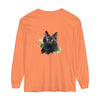 Black Cat Watercolor Splash Long Sleeve T-Shirt with vibrant colors and stylish design