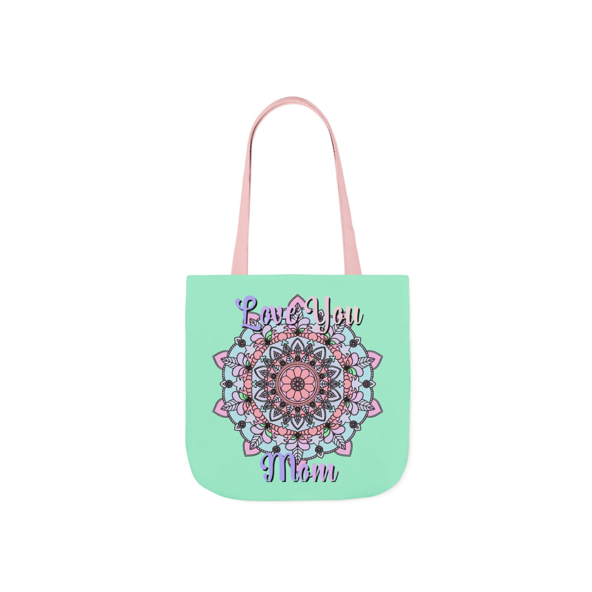 Mandala 'Love You Mom' Canvas Tote — Floral Mother's Day Gift Bag