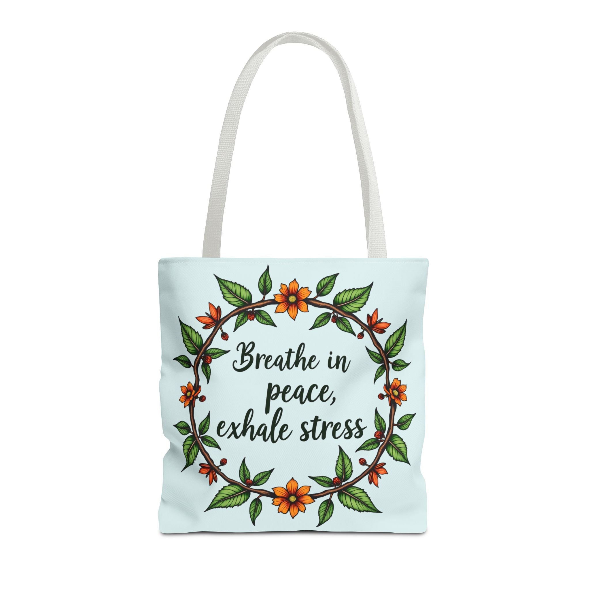 Beautiful flower crown tote bag with serene style, perfect for carrying all your essentials with a touch of elegance and nature-inspired charm