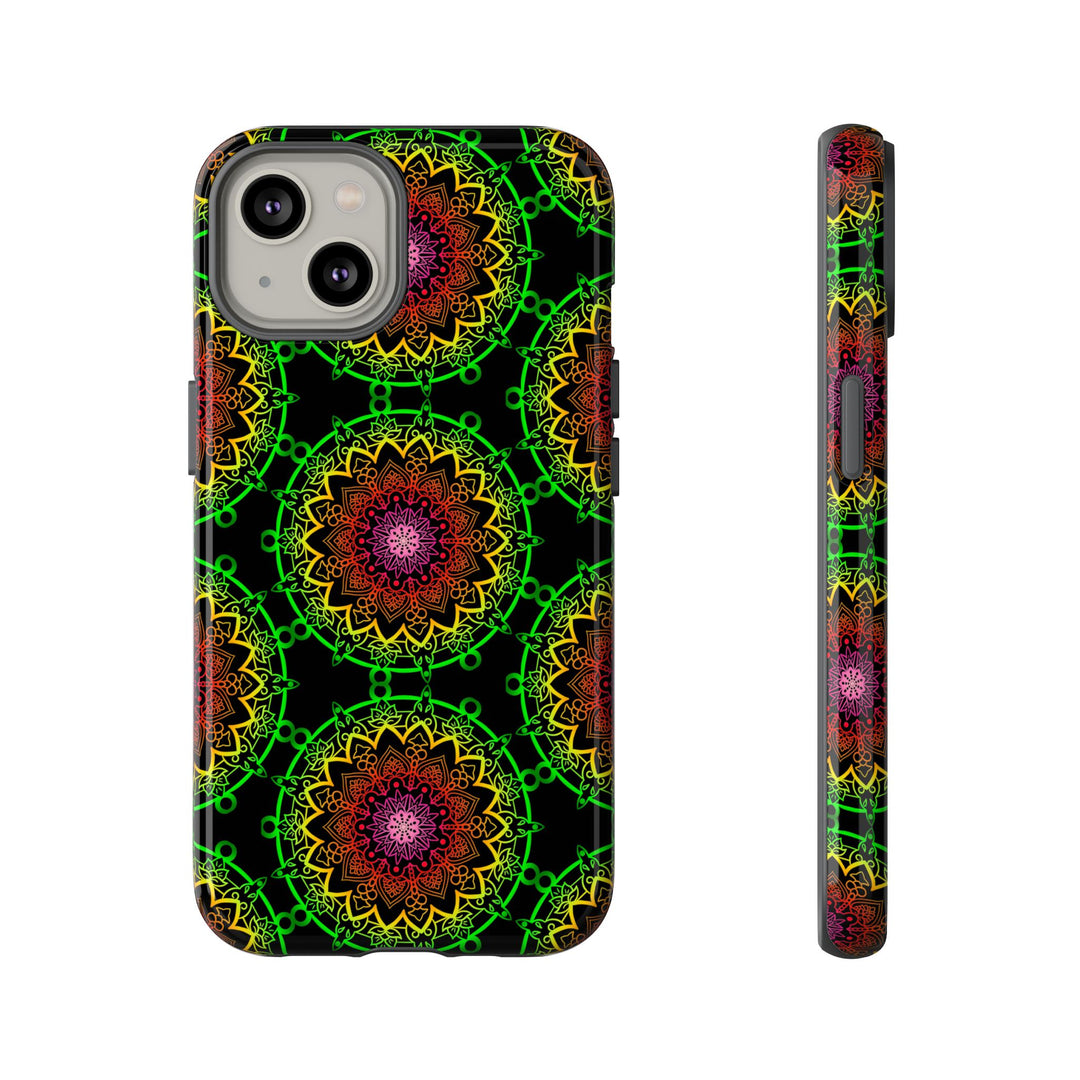 Artistic Mandala Phone Case with Bold Patterns and Modern Flair
