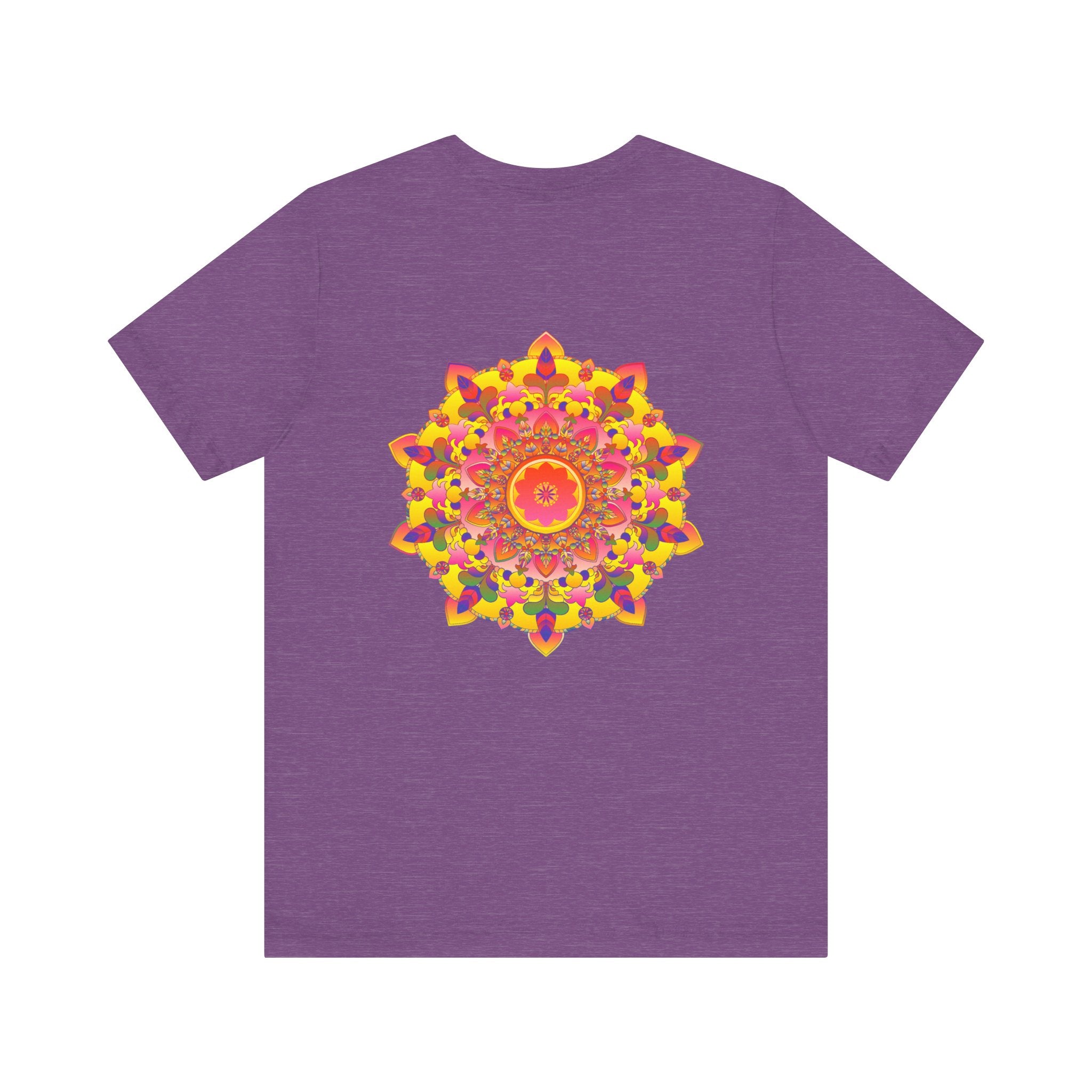 A colorful and intricate mandala design adorns the Vibrant Mandala Tee, symbolizing spiritual peace and harmony for a serene and balanced wardrobe choice