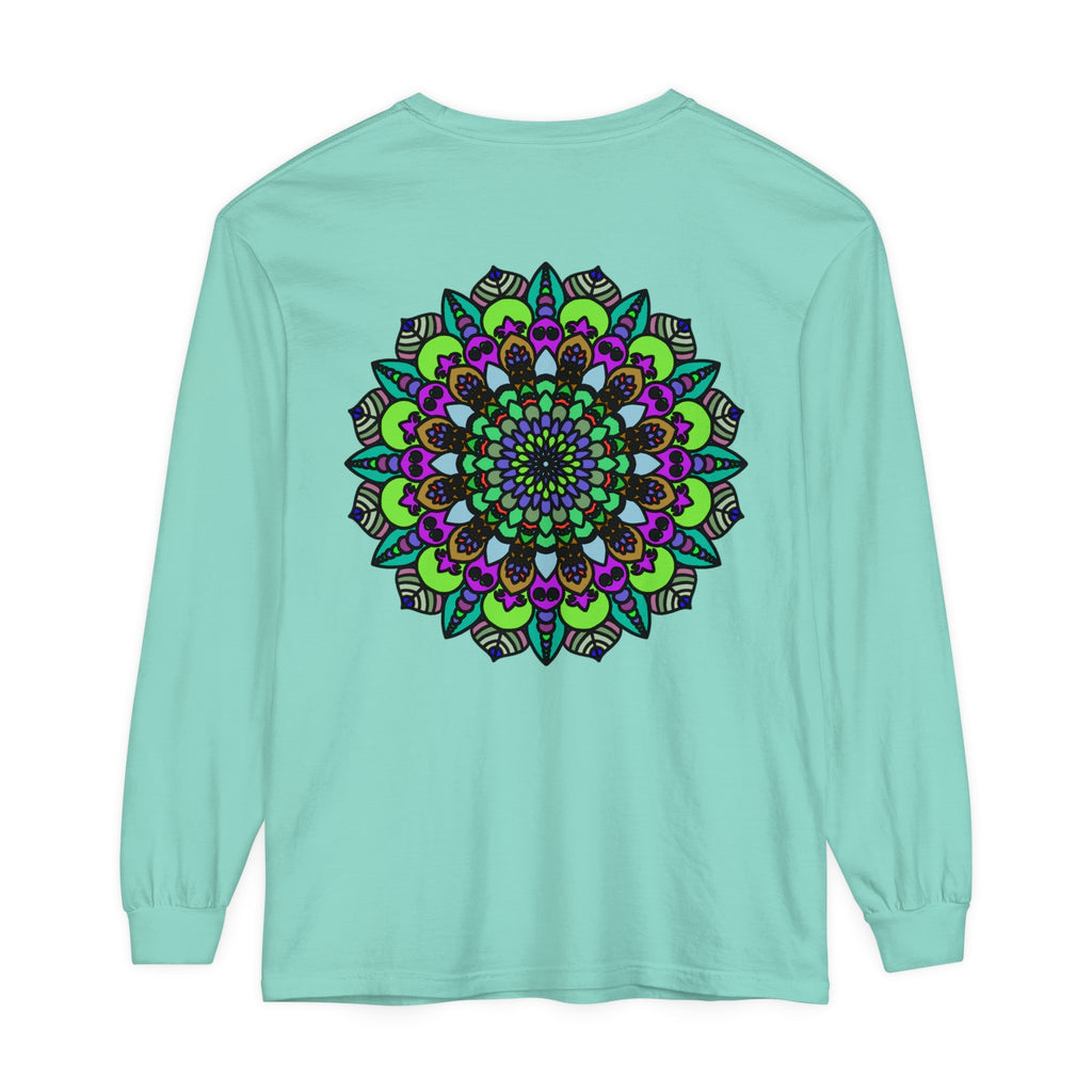 Colorful and intricate mandala design long sleeve t-shirt for men and women